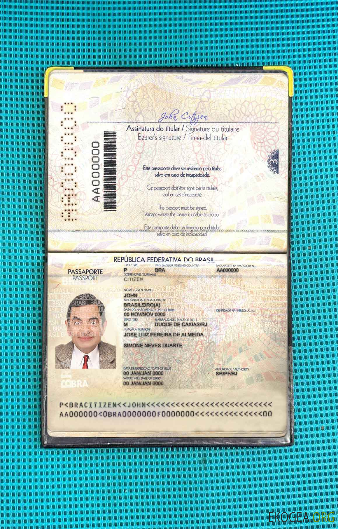 Aperçu photo du passeport brésilien version 2 (2019 présent)